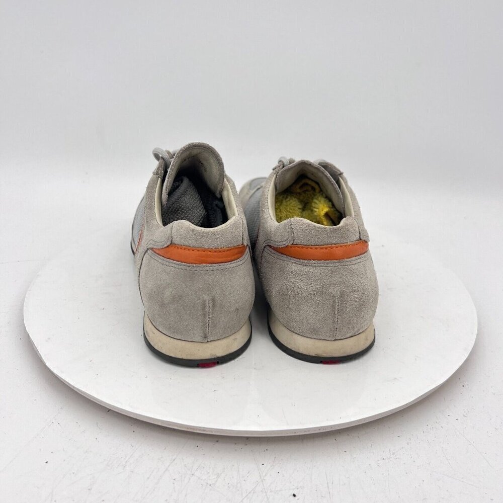 Prada Women Size EU 36.5 US 6.5 Silver Grey Orange Suede Lace Up Shoes - Picture 6 of 14